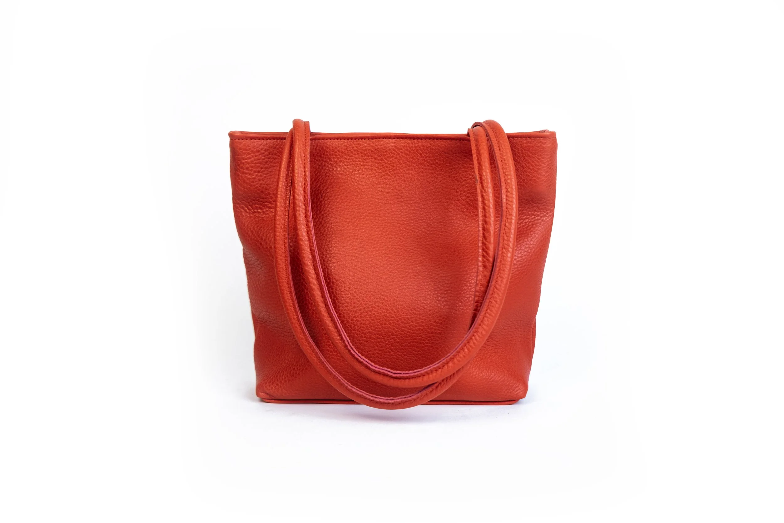 PRIMECUT: TOMATO LEATHER TINY TOTE